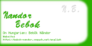 nandor bebok business card
